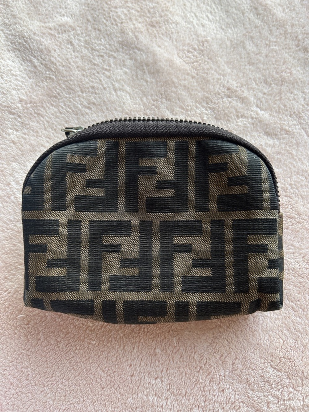 Fendi Zucca FF Monogram Canvas Mini Cosmetic Pouch 10x14cm